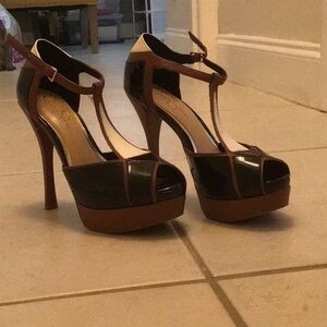 Elegant Black and Brown Women's Platform Heels